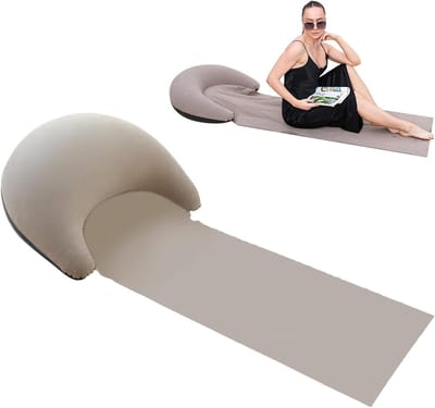 Strandmat: opblaasbaar kussen voor buiten liggen, opvouwbare mat, reiskussen voor reizen, comfortabel relaxkussen, draagbare zonnematten