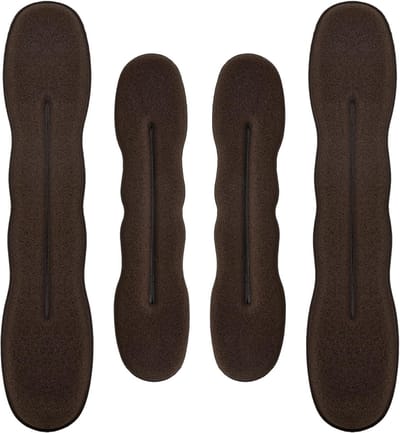 Haarbun Makers Set van 4, Bruine Spons Haarbun Foam Twisters voor Vrouwen en Meisjes, Perfect voor Stijlvolle Haarstijlen en Volumineuze Buns