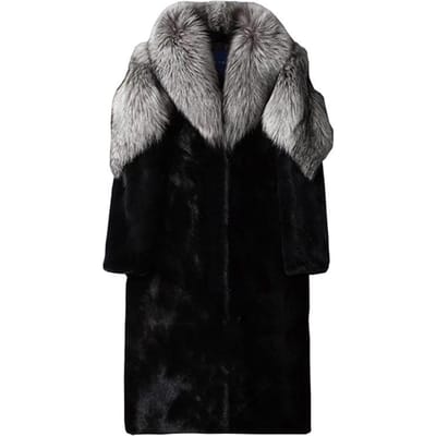 Winter Lang Zwart Dik Warm Pluizig Zacht Faux Fur Jas Heren Lange Mouw Revers Plus Size Koreaanse Mode Heren S-6XL XL gray