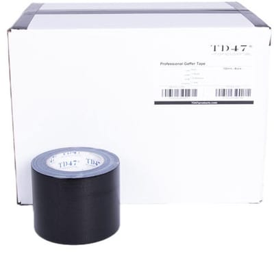 TD47 Professional Gaffa Tape 100mm x 25m Zwart (Doos 12 Rollen)