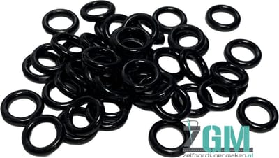 Zwarte kunststof ringetjes 6 x 10 mm Ø - 100 stuks