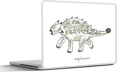 Laptop sticker - 17.3 inch - Kinderkamer - Ankylosaurus - Dinosaurus - Jongens - Meisjes - Kinderen - 40x30cm - Laptopstickers - Laptop skin - Cover