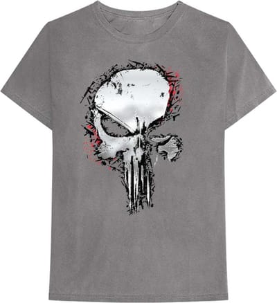 Marvel The Punisher - Metallic Skull Heren T-shirt - S - Grijs