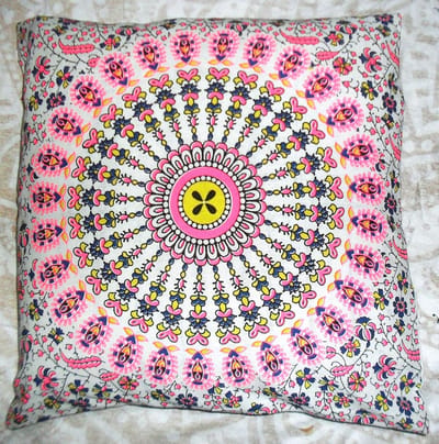 Kussenhoes, kussensloop, Indiase poef, veelkleurig mandala-ontwerp, pompon buiten, boho kussenslopen, beddengoed, woonkamer, decoratieve kussenslopen (20)