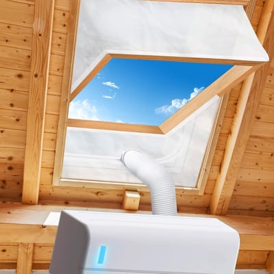 Afdichtingsdoek voor airconditioners – AC-afdichtstrip – 270 × 38 cm – Universele pasvorm – Draagbaar – Met ritssluiting – Eenvoudig te installeren ventilatieset – Tweedelig ontwerp – Zorgt voor optimale luchtuitwisseling – Wit