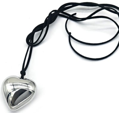 Ketting - Koord met Hart - Lengte 140 cm - Zilverkleurig – valentijn – cadeau