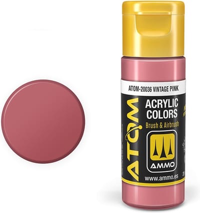 AMMO by Mig Jimenez Hobbyverf Acrylverf - MIG 20036 ATOM - Vintage Pink - Acryl - 20ml Verf flesje - 20 ml