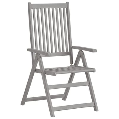 vidaXL - Tuinstoelen - verstelbaar - 3 - st - massief - acaciahout - grijs