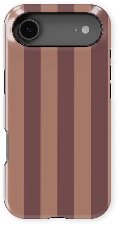 DripCase Gestreept Hoesje geschikt voor iPhone 17 Air | Backcover met Mag | Stripes Motief | Trendy Case geschikt voor iPhone 17 Air met Strepen Burgundy Rush