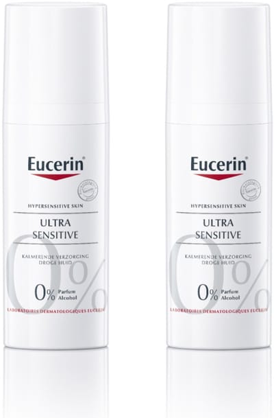 Eucerin UltraSENSITIVE Kalmerende Dagcreme voor Vrouwen - Crème Droge Huid - Rosacea Crème - 50ml - Voordeelverpakking - Bundel van 2