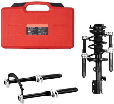 CORE Spiraalveercompressor - Strut lentecompressor - Veeringklem - Schokdemperklem - Veercompressor - Autoveer compressie gereedschap 2 stuks - Maximale compressiestroke van 28cm - Zwart