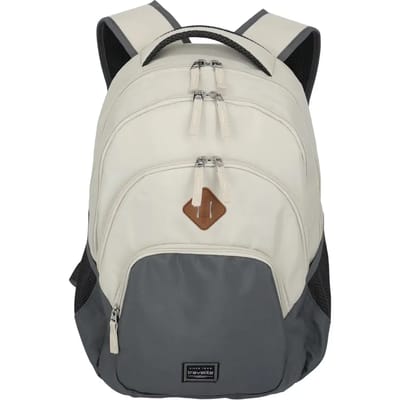 travelite vrijetijdsrugzak rugzak met laptopvak Basic Melange Backpack 22L Nature / Anthracite beige