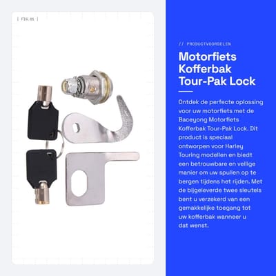 Dailygoods- Kofferbak Slot - Motorfiets Tour-Pak Lock - 2 Sleutels - Compatibel met Harley Touring - Onderdeelnummer 53194-07 - Montage Touring Modellen