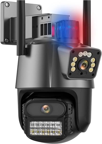 Beveiligingscamera - IP Camera - Huisbewaking - Dubbele Lens Dubbel Scherm - 8MP 4K - Zwart
