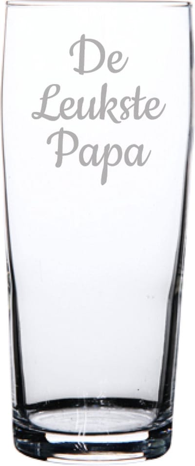 Gegraveerde bierfluitje 19cl De Leukste Papa