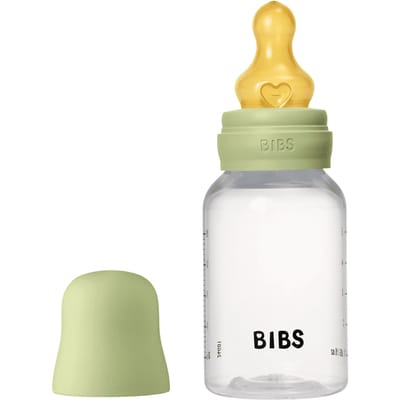 BIBS Baby Bottle Round Latex Slow Flow Sage 150 ml