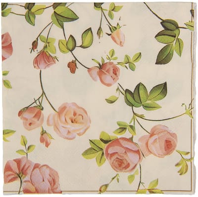 Clayre & Eef Servetten Papier Set van 20 33x33 cm Beige Papier