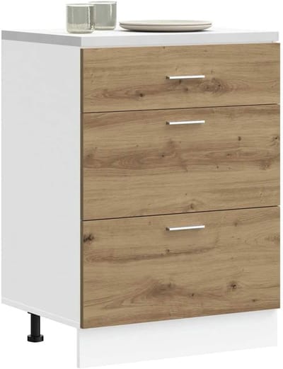 Keukenonderkast - Keukenkast Onderbouw - Keukenopslag - Stijlvol Houtdesign - Artisan Eiken