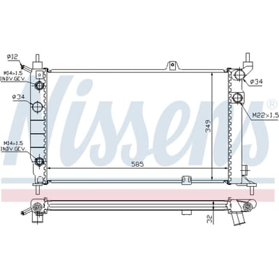 Radiator, motorkoeling NISSENS 63253A