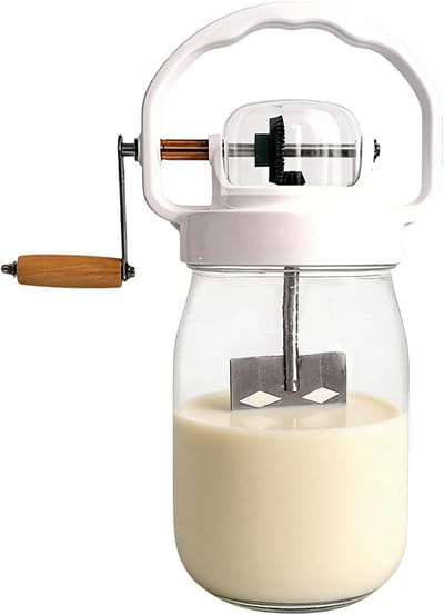 Handmixer met Glazen Fles - Boterblender Garde - Bakken en Koken - Ergonomisch Ontwerp - 1500 ml - Veelkleurig