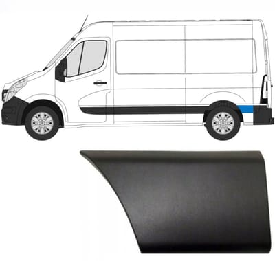 Zijlijst sierlijst achterspatbord voor Renault Master 2010- / Links
