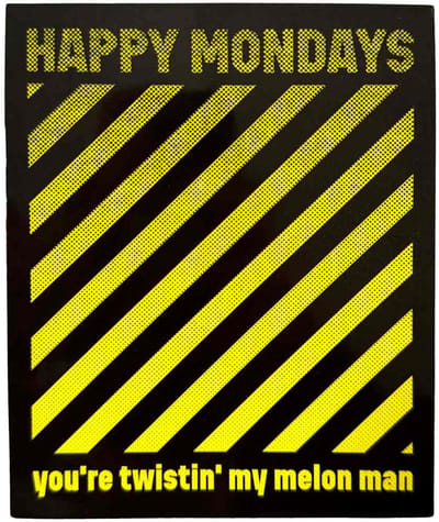 Happy Mondays - Twistin' My Melon Sticker - Zwart/Geel