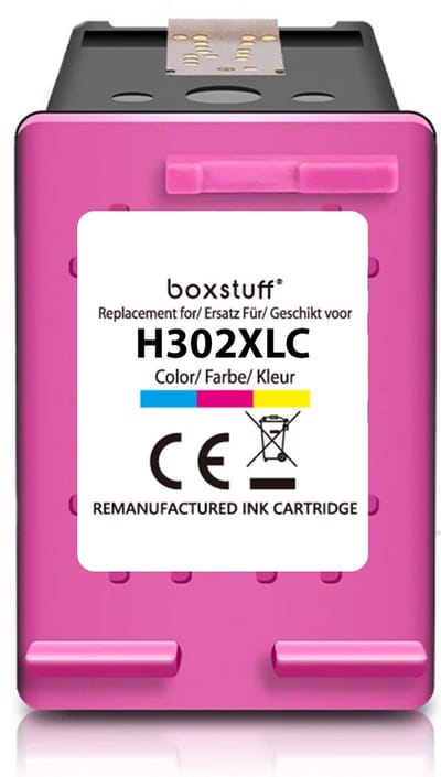 Boxstuff Inkt geschikt voor 302 XL - (F6U67AE) Compatibel met HP 302 / 302XL - Inkt Cartridge Kleur voor HP Deskjet 1110 / 1111 / 1112 / Envy 4510 / 4511 / 4512 / Officejet 3830 / 3831 / 3832 / 4650 / 4652 / 4654 - Pack Kleur