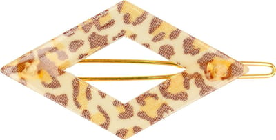 Haarsoires Haarspeld Haarclip 6cm - Ruitvorm - Panterprint - Bruin - Hair Clip - Decoratieve Haaraccessoire