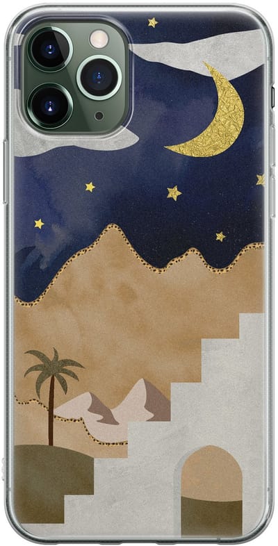 Leuke Telefoonhoesjes - Hoesje geschikt voor iPhone 11 Pro - Woestijn - Soft case - TPU - Natuur - Multi