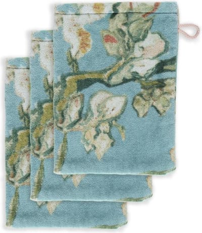 Beddinghouse x Van Gogh Museum Blossom set van 3 Washandjes - 16x22 cm - Blauw