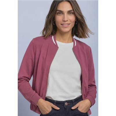 Jas met lange mouwen in Silk-Look en ritssluiting