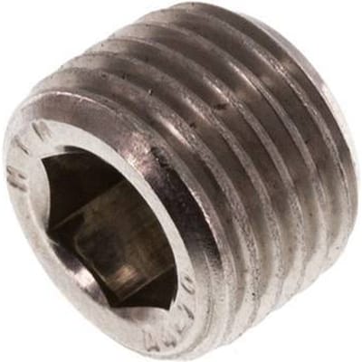 1/4'' RVS Plug met binnenzeskant zonder kraag 40 Bar [2 Stuks]