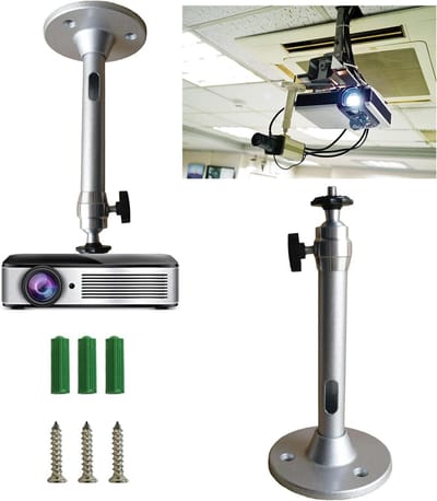 Projector Muurbeugel - Universele Standaard - Home Cinema - 360 Graden Draaibaar - 180 mm Lengte - Zilver