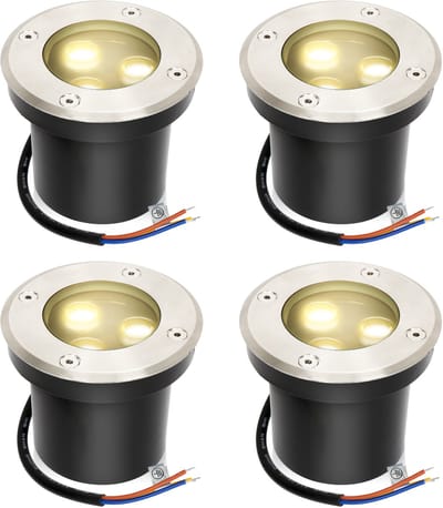 4 Stuks Grondspots LED voor buiten - IP65 Waterdicht - 3 Watt 300 Lumen - warm wit - Tuinspots en inbouwspots buiten voor in de grond - Rond