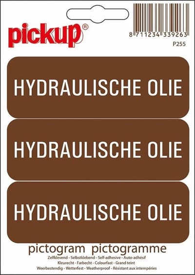 Pickup Pictogram 10x3,3 cm - Hydraulische olie 3x