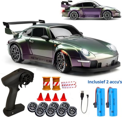 PolkaHome RC Drift Auto 1:24 – Afstandsbestuurbare RC Auto – 4WD – 2 Accu’s – 20 km/h