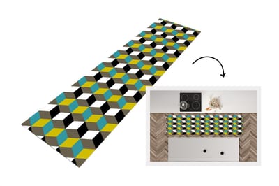 Keukenloper - Loper keuken - Blokken - Patronen - 3D - 200x50 cm - Keukenloper vinyl