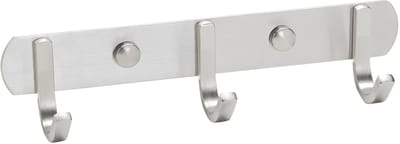 SOTECH Kapstok met 3 haken SAMU Kledingstang van geborsteld roestvrij staal 200 mm Haakstang