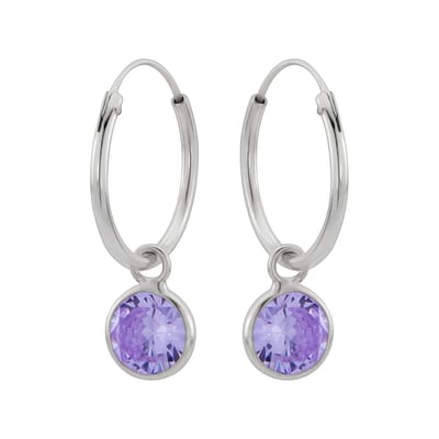 WeLoveSilver - oorringen - 925 zilver - lavendel zirkonia - luxe