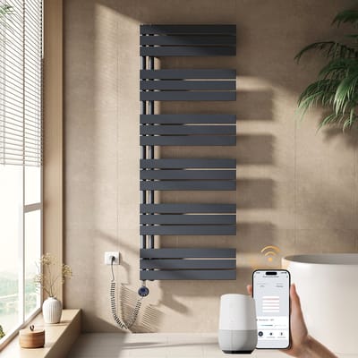 EMKE Elektrische Handdoekradiator - Slimme Bediening - APP Week Timer - 160x60cm - 1000W - Mat Antraciet