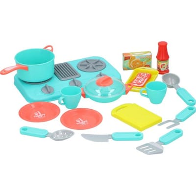 Eddy Toys Speelgoedkeuken Accessoires - Speelkeuken Set - Keukenspulletjes - 18-Delig