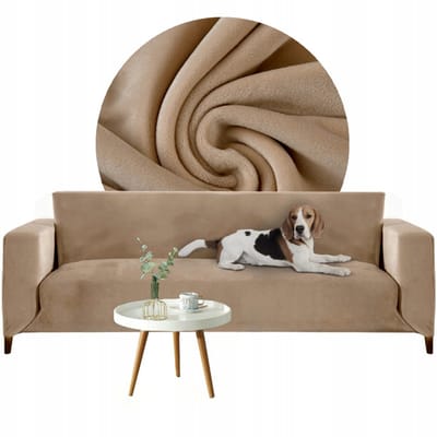 Welur Sofahoes Cappuccino 2-persoons 145-185cm