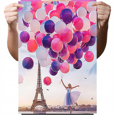 Merkloos Diamond Painting Set 5D - Baletnica & Ballonnen