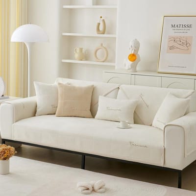 Effen kleur dikke pluche bankhoezen voor woonkamer winter superzachte geborduurde sectionele bank handdoek meubel stoelhoes 70x70cm 1pc