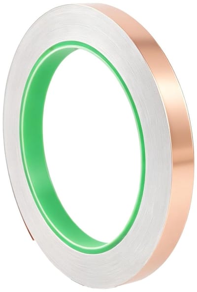 Dubbelzijdig koperfolie plakband voor EMI-afscherming, elektrische reparaties en handwerk - 10 mm x 20 m