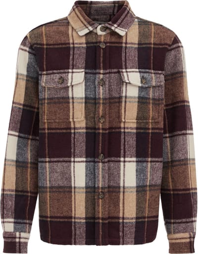 We Fashion Overshirt Burgundy Red Size: S | Casual Shirts Outlet | Heren | Beige