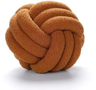 Daity 1 stuk - geknoopt bolkussen - handgeweven geknoopt bolkussen - lamsvachtkussen - bankkussen - bedkussen - 22cm