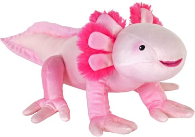 Wild Republic Axolotl Knuffel - salamander - pluche - roze - 30 cm - dierenknuffel