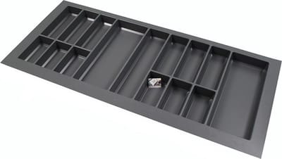 Bestekbak kunststof Classic Serie antraciet – 118-110x54-47 cm – op maat snijbaar – bestekhouder/bestek organizer