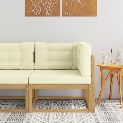 vidaXL - Buitenhoekbank - Polyester - Wit